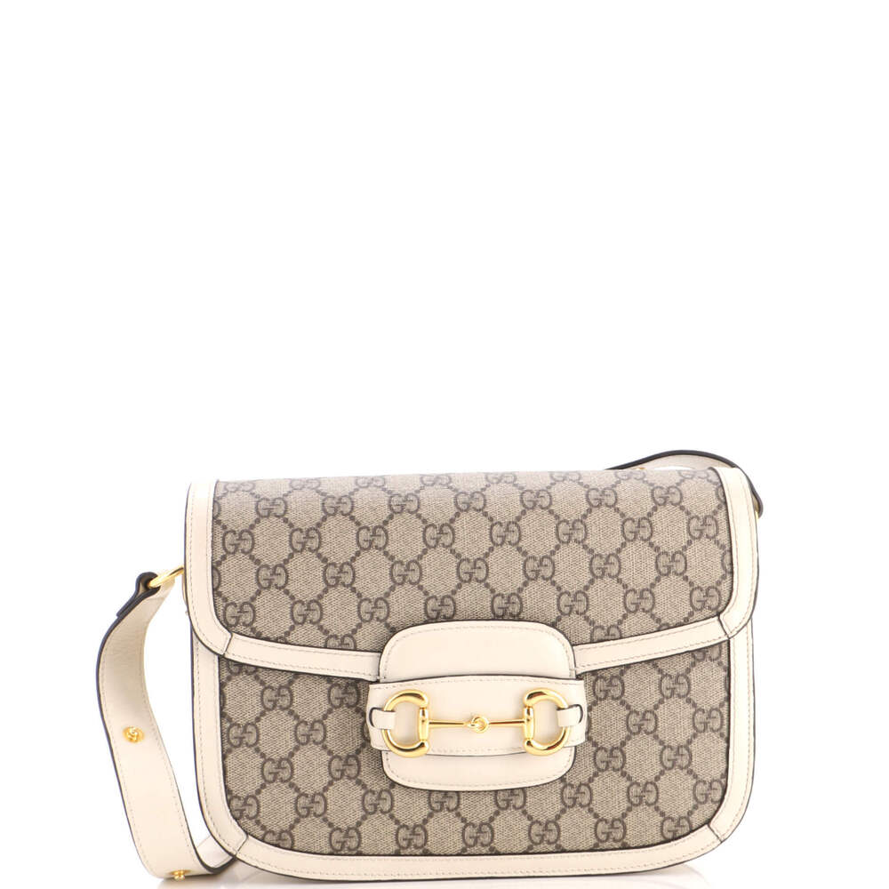 Gucci Small Horsebit 1955 Shoulder Bag GG Coated Canvas with Leather